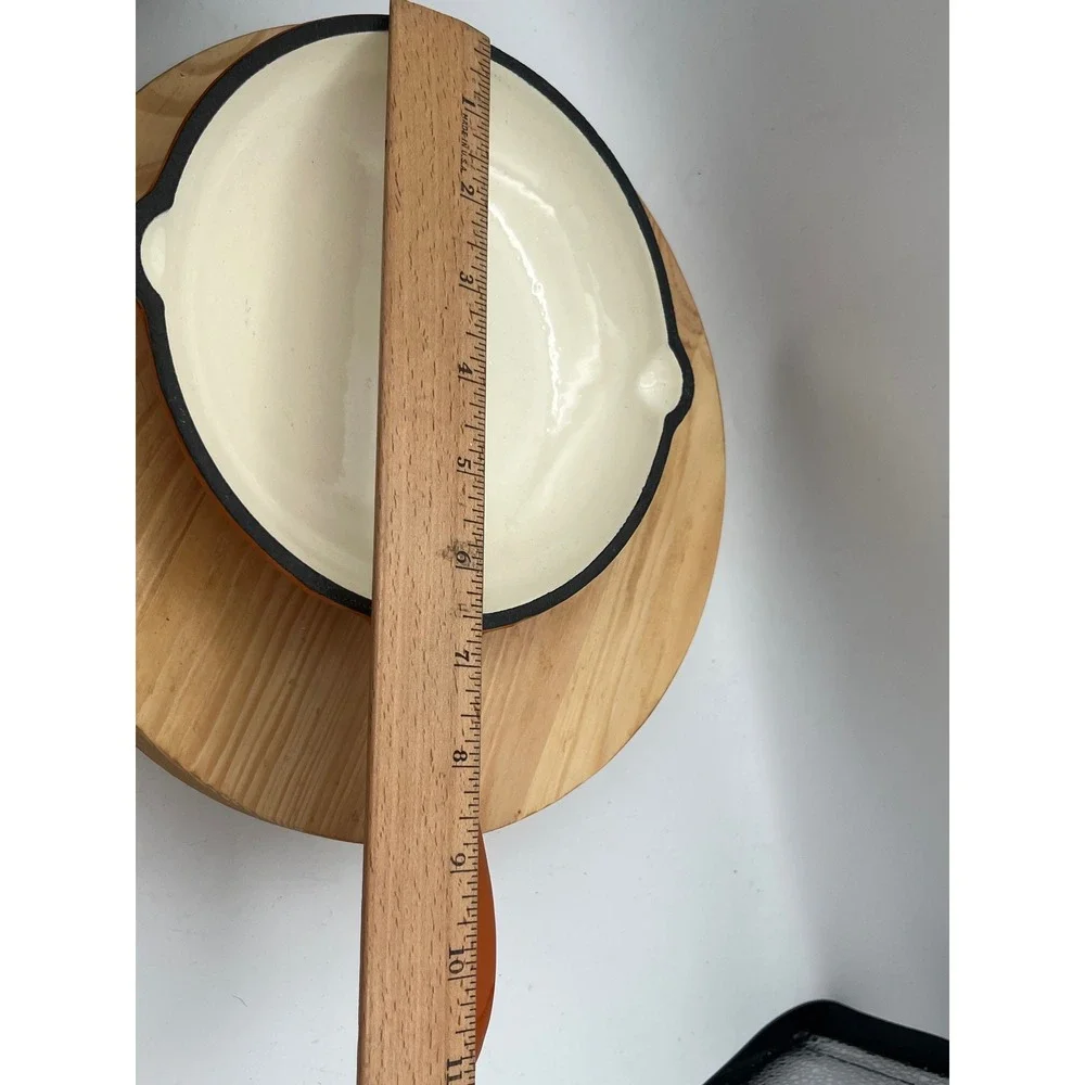 VTG MCM Dansk Mario Batali Persimmon Cast Iron Enamel Skillet Frying Pan 7
